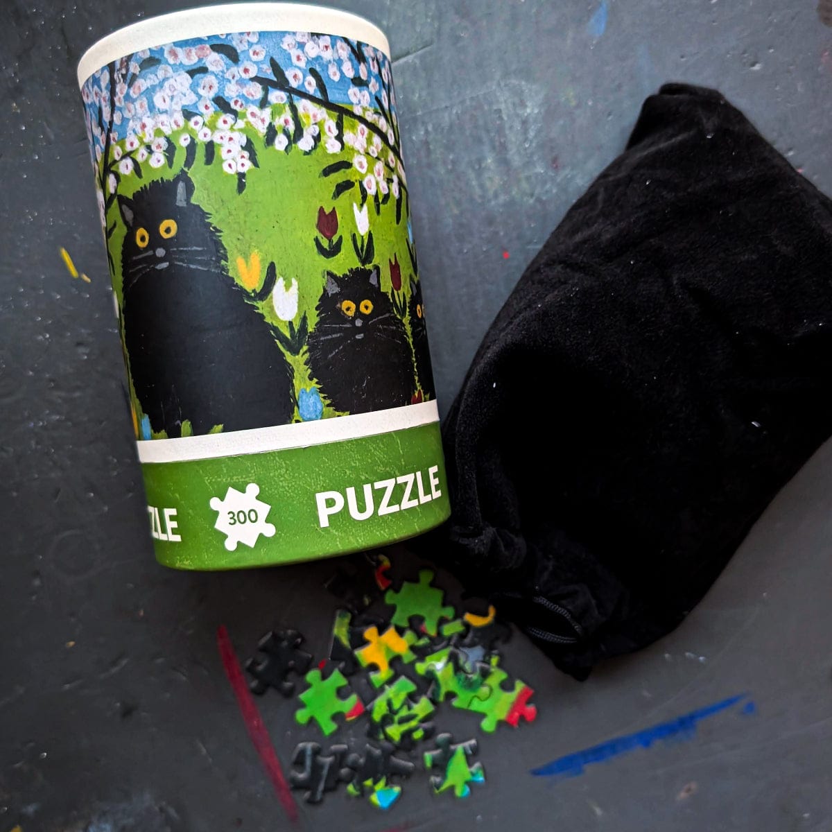 Today is Art Day Jigsaw Puzzle Maud Lewis's Three Black Cats - 300 Piece Jigsaw Puzzle