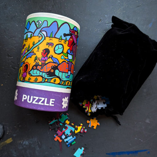 Today is Art Day Jigsaw Puzzle Norval Morrisseau's Family Begins Journey - 300 Piece Jigsaw Puzzle