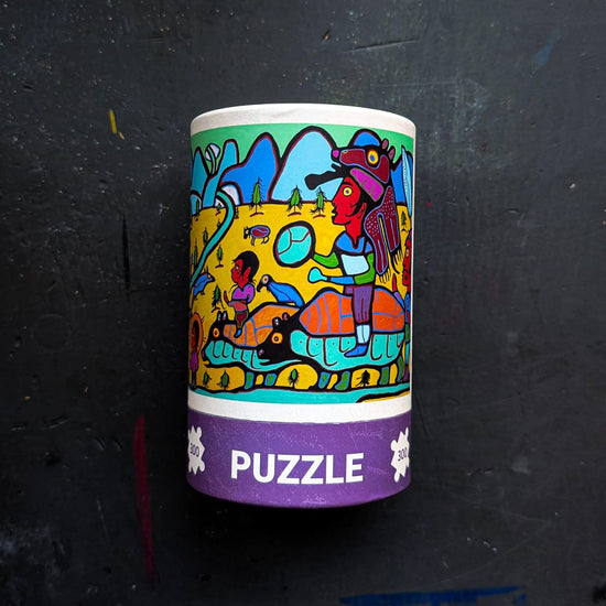 Today is Art Day Jigsaw Puzzle Norval Morrisseau's Family Begins Journey - 300 Piece Jigsaw Puzzle