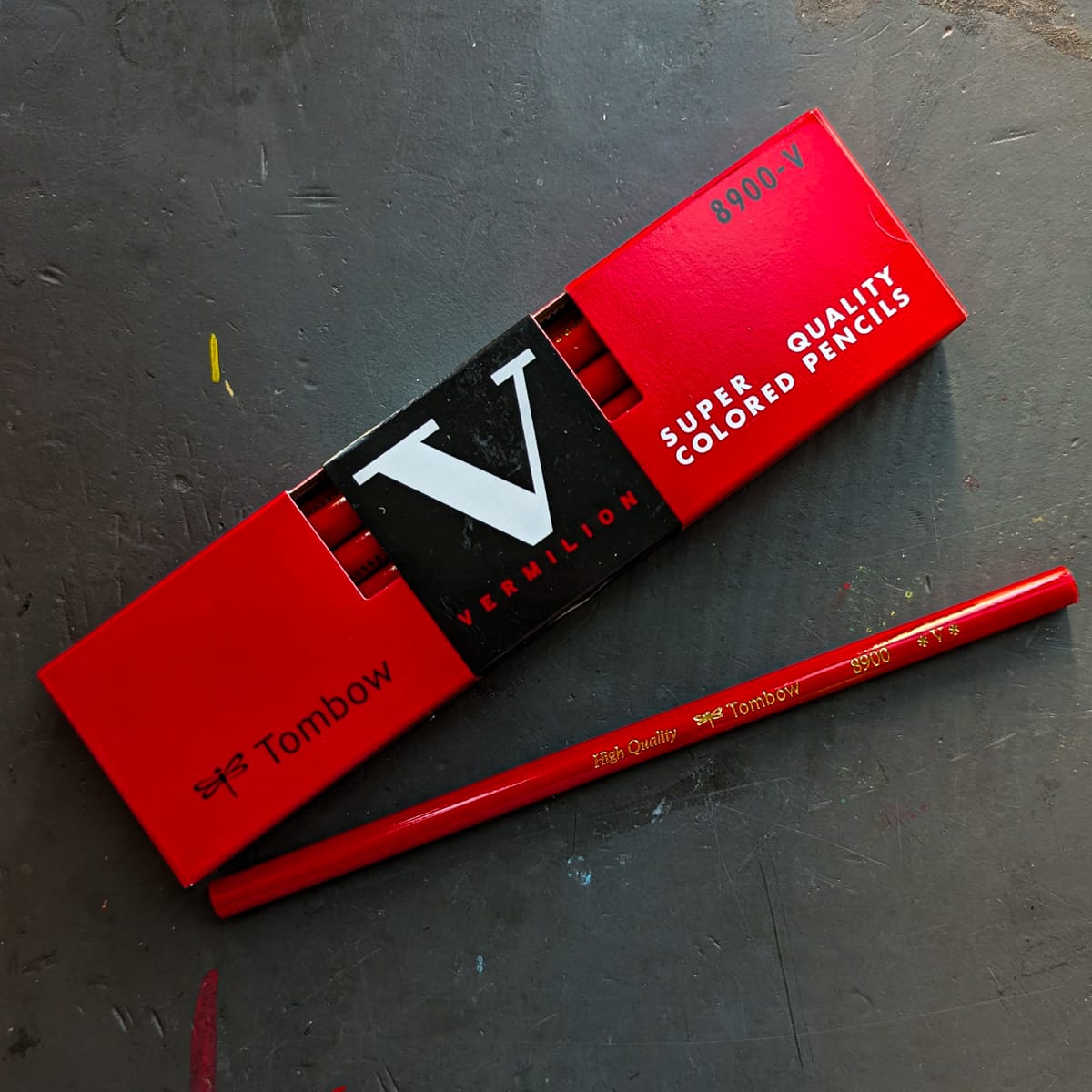Tombow Colour Pencil Set Vermilion Tomow - Super Quality Coloured Pencils - 12 Packs