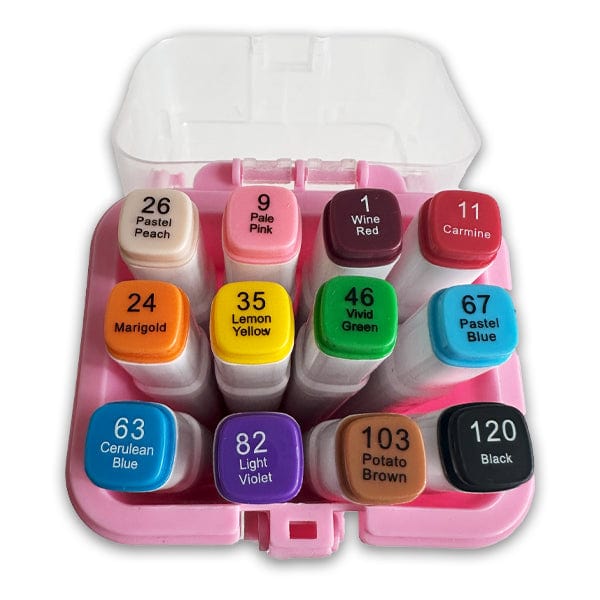 Touchmark Felt Tip Marker Set Touchmark - Water-Based Markers - 12 Colours - Item #131TK10801