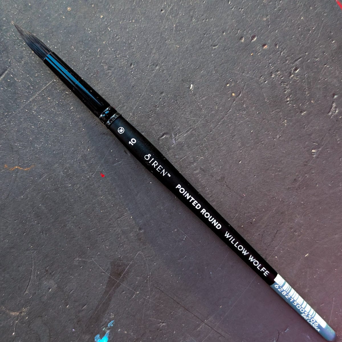 Willow Wolfe Synthetic Brush #10 Willow Wolfe - Siren Artist Brushes - Series 1100 - Pointed Rounds