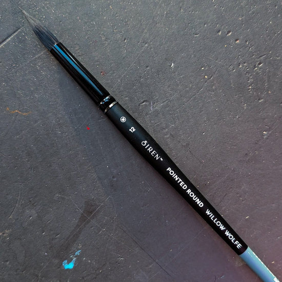 Willow Wolfe Synthetic Brush #12 Willow Wolfe - Siren Artist Brushes - Series 1100 - Pointed Rounds