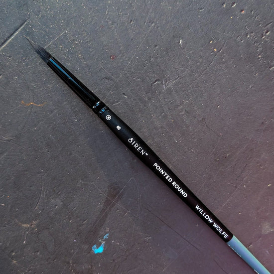 Willow Wolfe Synthetic Brush #8 Willow Wolfe - Siren Artist Brushes - Series 1100 - Pointed Rounds