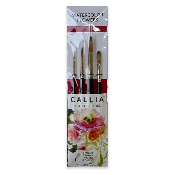 Willow Wolfe Synthetic Brush Set Willow Wolfe - Callia Artist Brushes - Watercolour Flowers - 4 Brush Set - Item #1200SET900