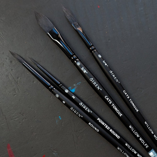 Willow Wolfe Synthetic Brush Set Willow Wolfe - Siren Artist Brushes - Floral Selection - 4 Brush Set