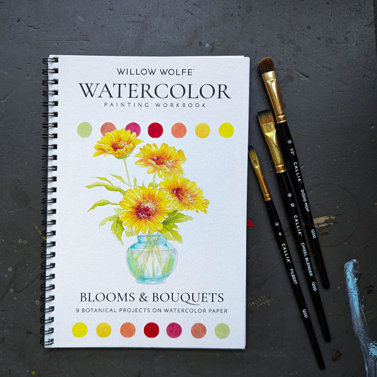 Willow Wolfe Trade Book Willow Wolfe - Watercolor Painting Workbook - Blooms & Bouquets