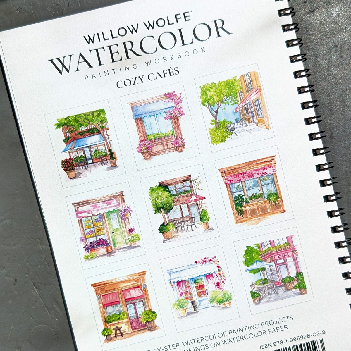 Willow Wolfe Trade Book Willow Wolfe - Watercolor Painting Workbook - Cozy Cafés
