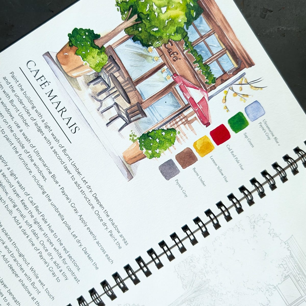 Willow Wolfe Trade Book Willow Wolfe - Watercolor Painting Workbook - Cozy Cafés