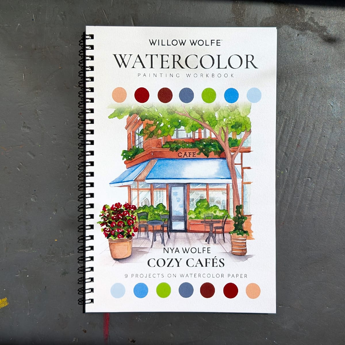 Willow Wolfe Trade Book Willow Wolfe - Watercolor Painting Workbook - Cozy Cafés