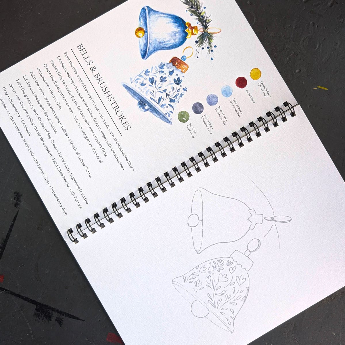 Willow Wolfe Trade Book Willow Wolfe - Watercolor Painting Workbook - Happy Holidays