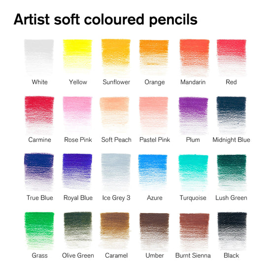 Winsor & Newton Colour Pencil Set Winsor & Newton - Colour Pencils - Soft Thick-Core - 24 Colour Set - Item #0490013