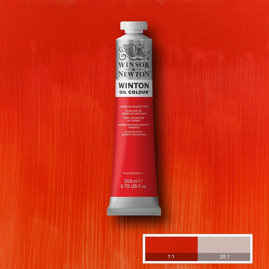 Winsor & Newton Oil Colour CADMIUM SCARLET HUE Winsor & Newton - Winton Oil Colour - 200mL Tubes - Series 1