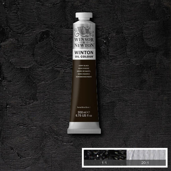 Load image into Gallery viewer, Winsor &amp;amp; Newton Oil Colour IVORY BLACK Winsor &amp;amp; Newton - Winton Oil Colour - 200mL Tubes - Series 1
