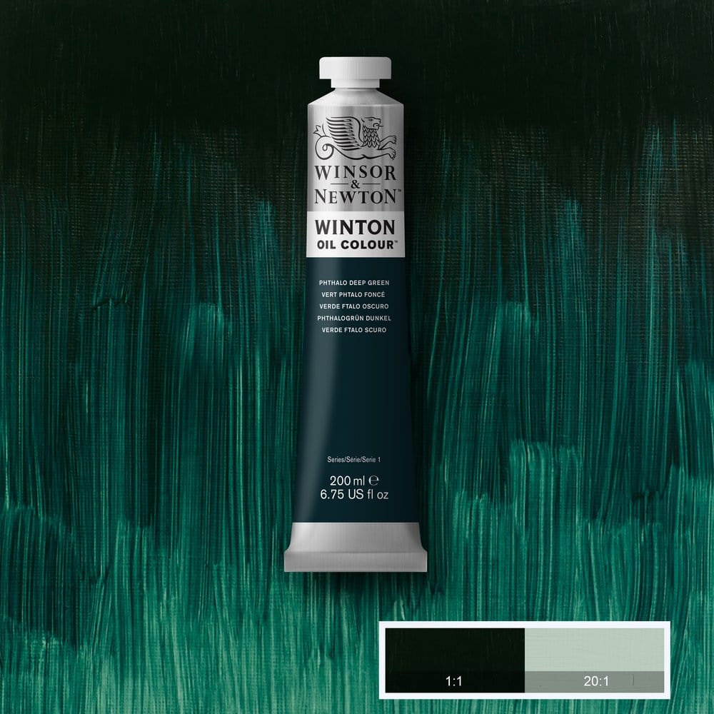 Winsor & Newton Oil Colour PHTHALO DEEP GREEN Winsor & Newton - Winton Oil Colour - 200mL Tubes - Series 1