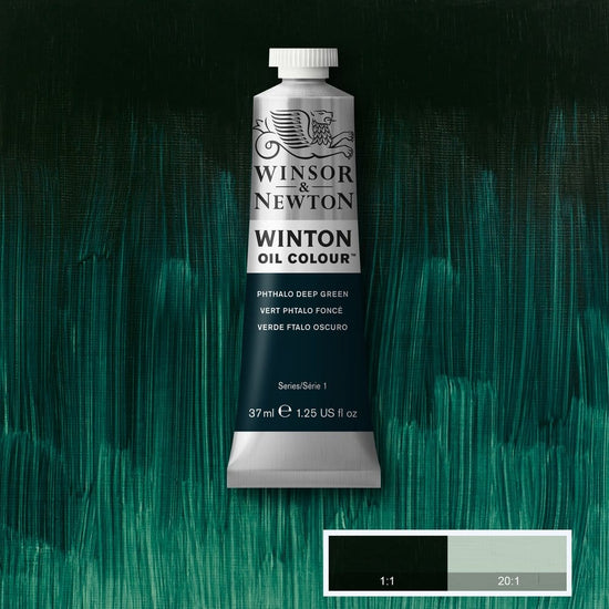 Load image into Gallery viewer, Winsor &amp;amp; Newton Oil Colour PHTHALO DEEP GREEN Winsor &amp;amp; Newton - Winton Oil Colour - 37mL Tubes - Series 1
