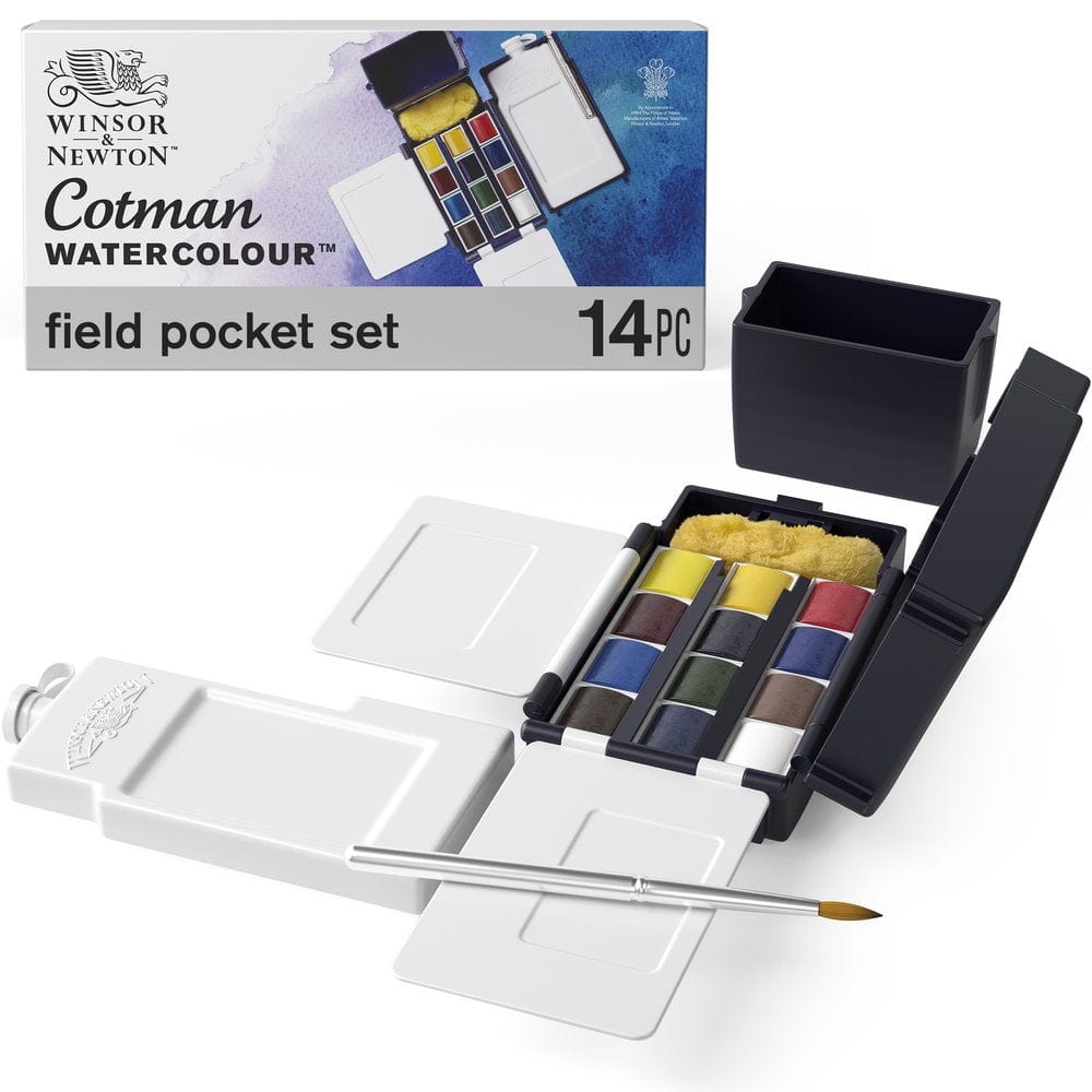 Winsor & Newton Watercolour Set Winsor & Newton - Cotman Watercolours - Field Pocket Set - 14 Pieces - Item #0390639
