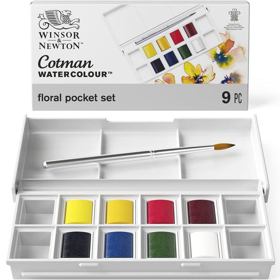 Winsor & Newton Watercolour Set Winsor & Newton - Cotman Watercolours - Floral Pocket Set - 8 Half Pans - Item #0390671
