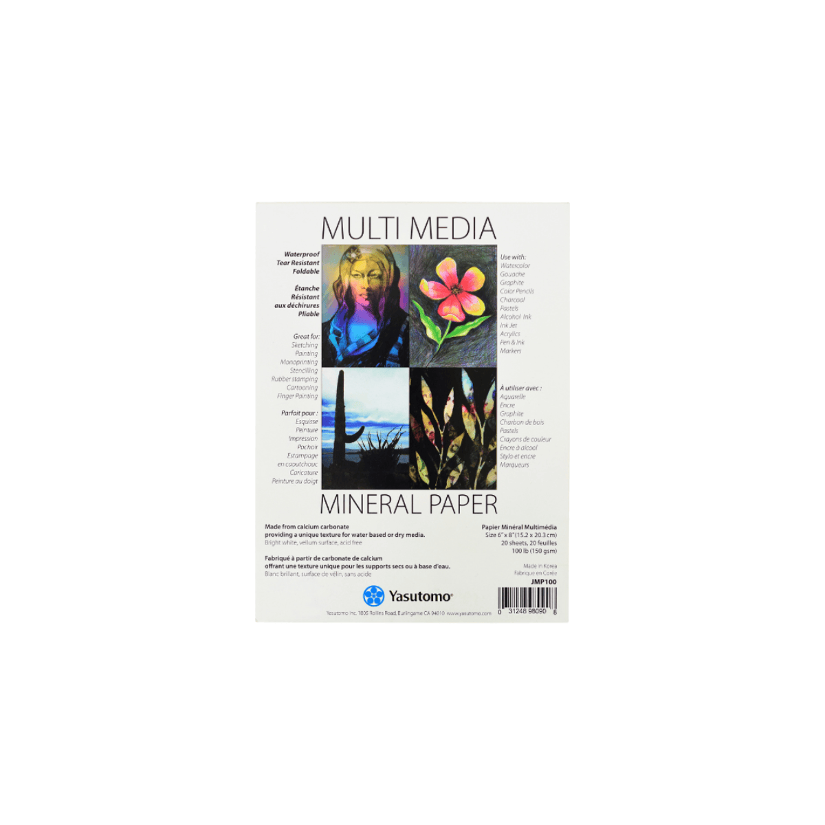 Yasutomo Polyester Sheet Pad Yasutomo - Multi Media Mineral Paper - 100lb - 6x8" Pad