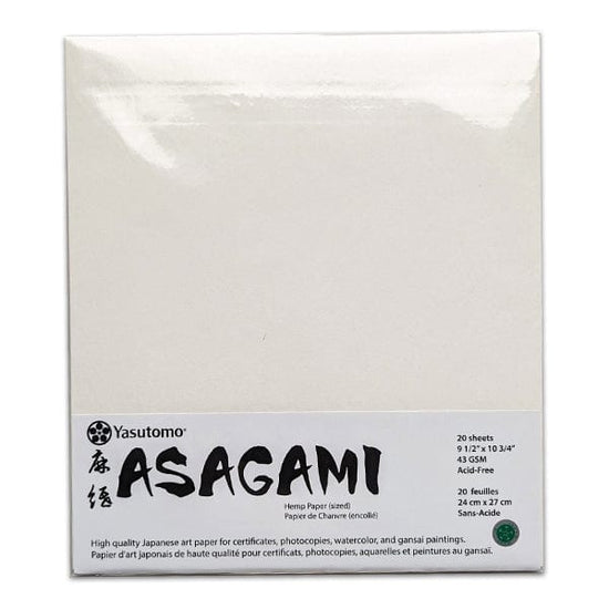 Yasutomo Sumi-e Paper Yasutomo - Asagami - 9½x10¾" Hemp Paper - 20 Sheet Pack