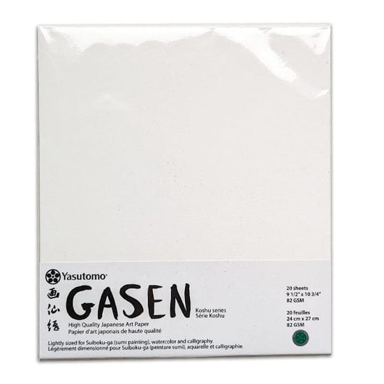 Yasutomo Sumi-e Paper Yasutomo - Gasen - 9½x10¾" Paper - 20 Sheet Pack
