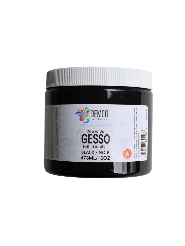 DEMCO GESSO-BLACK Demco - Black Gesso - 473mL Jar - Item #M9GES20B