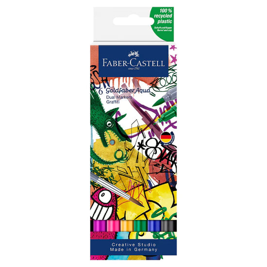 Faber-Castell - Goldfaber Aqua - Dual-Tip Markers - Set of 6 - Graffiti