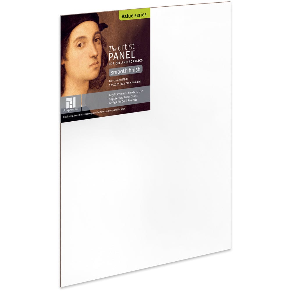 Ampersand Primed Wood Panel Ampersand - Primed Wood Panel - Smooth - 1/8" Depth - 12x16" - Item #APS1216