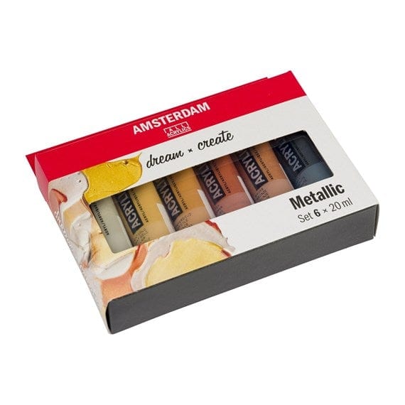 AMSTERDAM ACRYLIC PAINT SET Amsterdam - Acrylic Paint Set - 6 Metallic Colours - Item #17820501