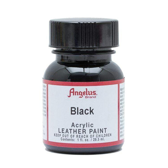 ANGELUS ACRYLIC LEATHER PAINT BLACK Angelus - Acrylic Leather Paint - 1oz