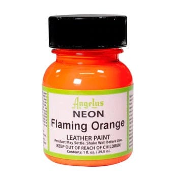 ANGELUS Acrylic Leather Paint Flaming Orange Angelus - Acrylic Leather Paints - 1oz Bottles - Neon Colours