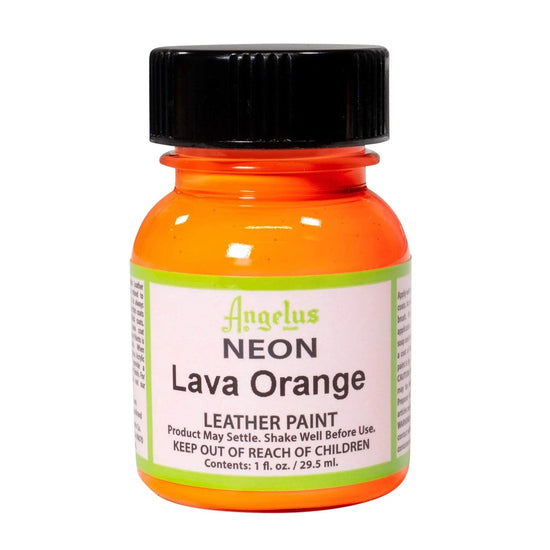 Angelus Acrylic Leather Paint Lava Orange Angelus - Acrylic Leather Paints - 1oz Bottles - Neon Colours