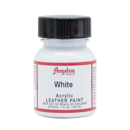 ANGELUS ACRYLIC LEATHER PAINT WHITE Angelus - Acrylic Leather Paint - 1oz