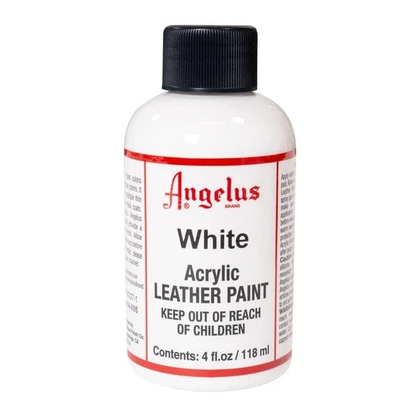 ANGELUS ACRYLIC LEATHER PAINT WHITE Angelus - Acrylic Leather Paints - 4oz