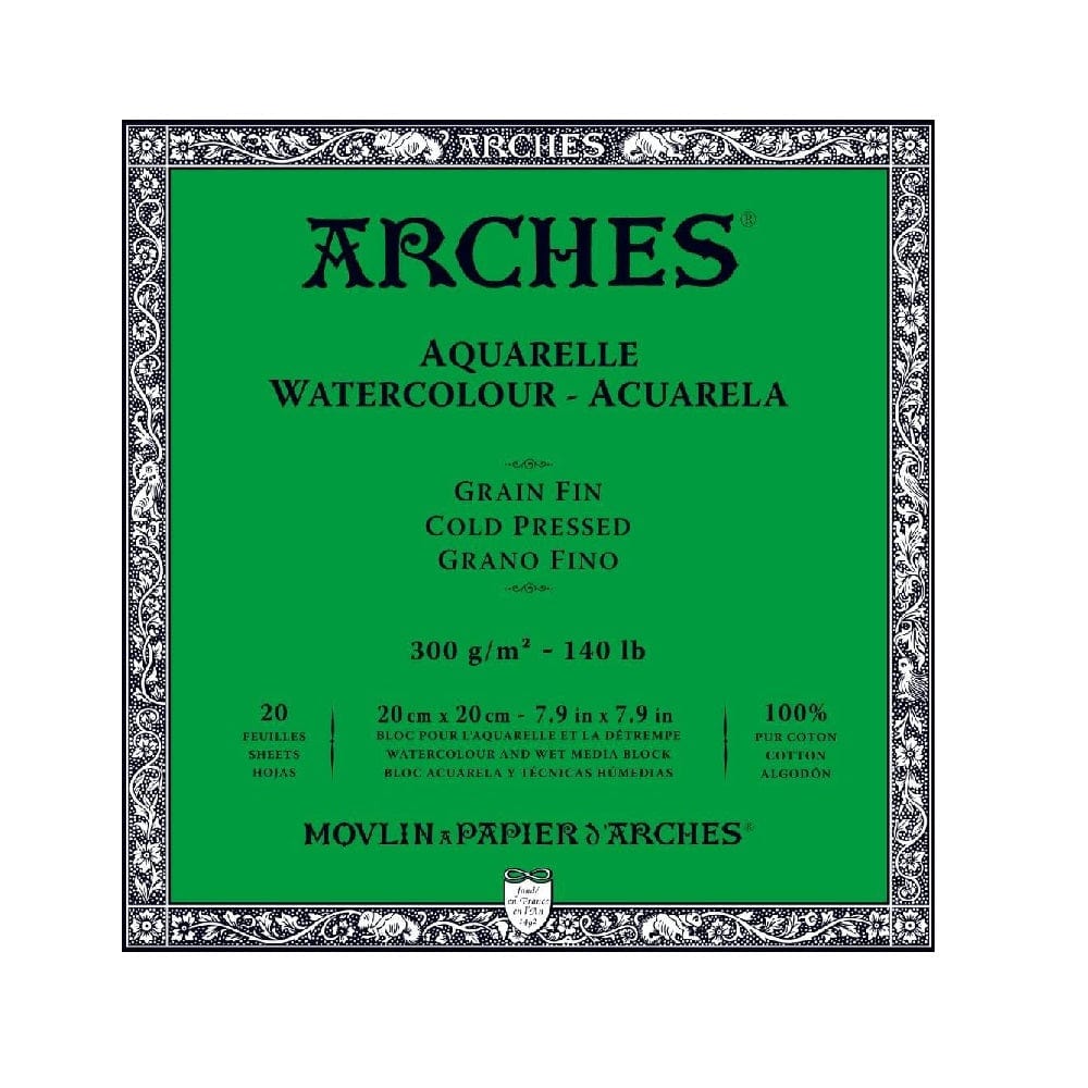 ARCHES WATERCOLOUR BLOCK Arches - Watercolour Block - Cold Press - 140 lbs. - 7.9x7.9" - A1795059