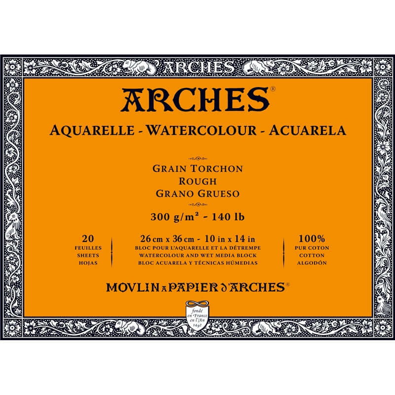 Arches Watercolour Block Arches - Watercolour Block - Rough - 140lb - 10x14" - Item #A1795086
