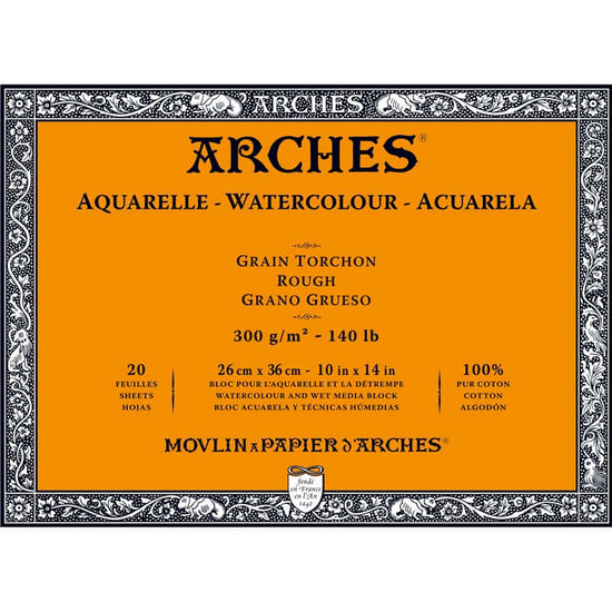 Arches Watercolour Block Arches - Watercolour Block - Rough - 140lb - 10x14" - Item #A1795086