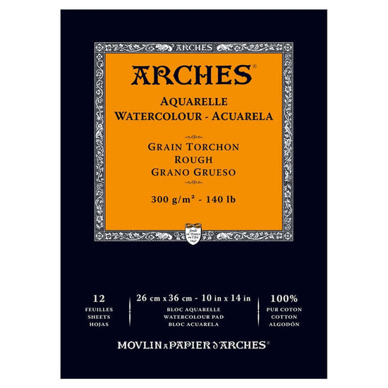ARCHES Watercolour Pad - Glued Arches - Watercolour Pad - Rough - 140lb - 10x14" - Item #A1795103