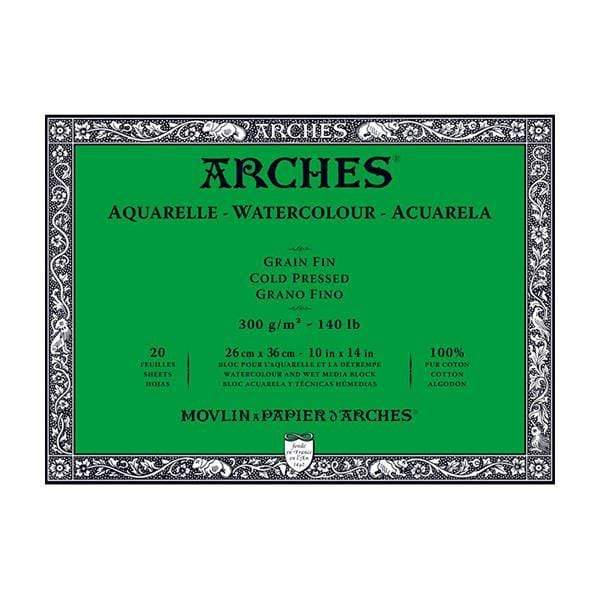 ARCHES WC BLOCK Arches Watercolour Block Cold Pressed 140 lbs. 10x14"