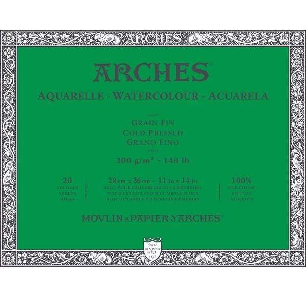 ARCHES WC BLOCK Arches Watercolour Block Cold Pressed 140 lbs. 11x14"