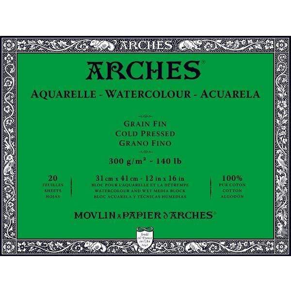 Arches Aquarelle Watercolor Block 300 lb. Cold Press 12 in. x 16 in.