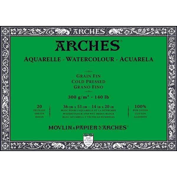 ARCHES WC BLOCK Arches Watercolour Block Cold Pressed 140 lbs. 14x20"