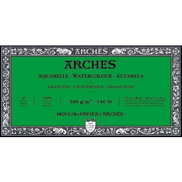 ARCHES WC BLOCK Arches Watercolour Block Cold Pressed 140 lbs. 6x12"