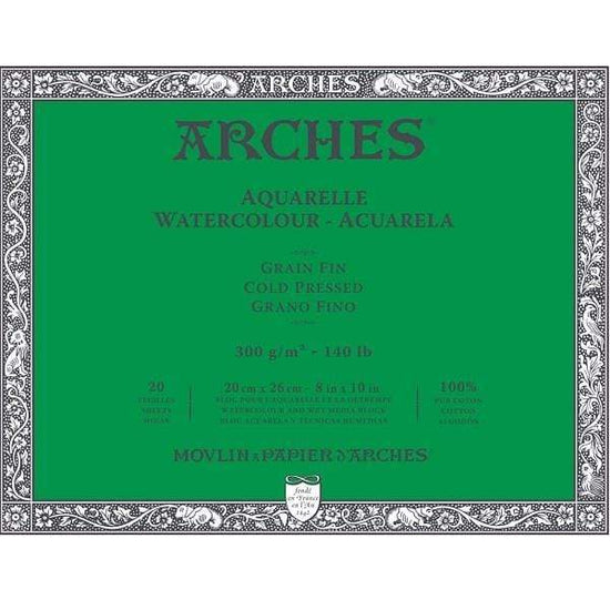 ARCHES WC BLOCK Arches Watercolour Block Cold Pressed 140 lbs. 8x10"