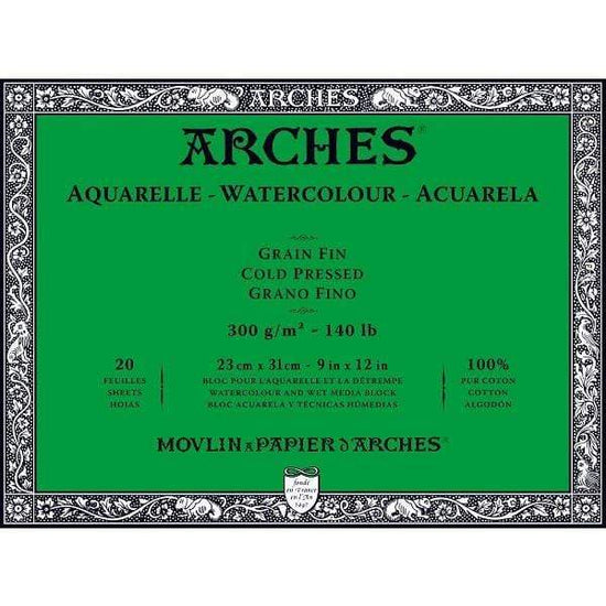 ARCHES WC BLOCK Arches Watercolour Block Cold Pressed 140 lbs. 9x12"