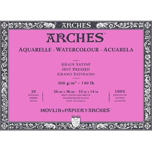 ARCHES WC PAPER Arches - Watercolour Paper - 10x14" - 300gr/140lb - Hot Press