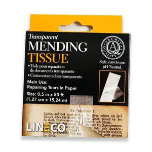 
                
                    Load image into Gallery viewer, ARCHIVAL MENDING TISSUE Lineco - 
Lineco - Archival - Mending Tissue - Transparent - 0.5&amp;quot; x 50 Feet
                
            
