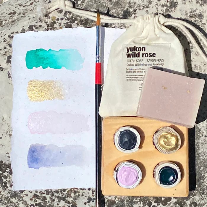 Beam Paints Watercolour Set Beam - Watercolour Paintstone Set - Mini Pine Palette - Cool and Breezy Summer - 4 Colours