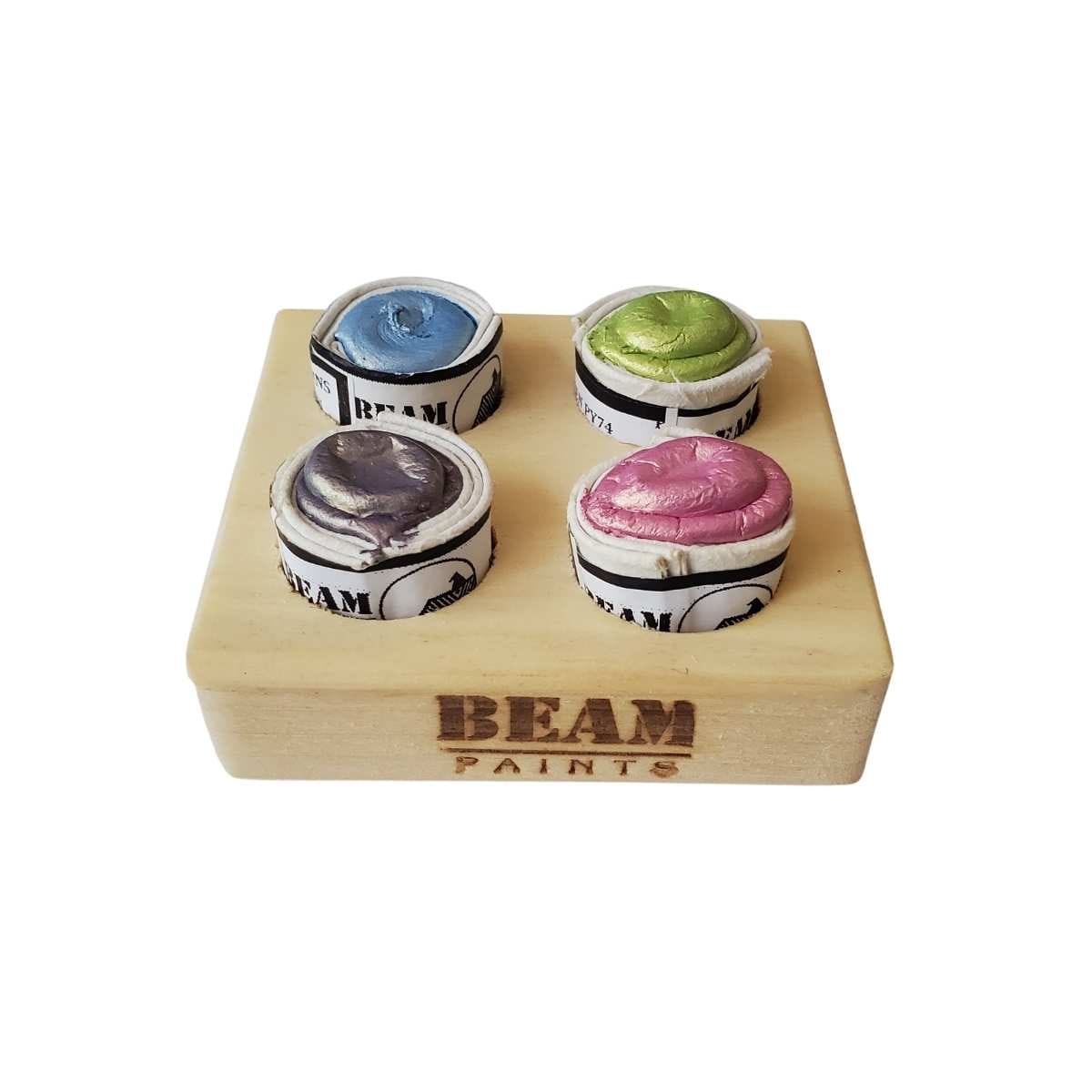 Beam Paints Watercolour Set Beam - Watercolour Paintstone Set - Mini Pine Palette - Summer Sparkle - 4 Colours
