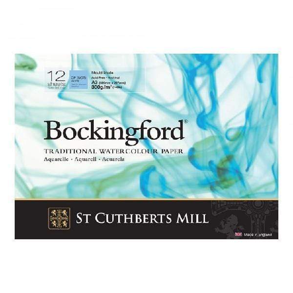BOCKINGFORD WC PAPER PAD Bockingford - Watercolour Paper - 180x130mm - Cold Press - Pad - White - 300gr - 12 Sheets